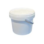 3 Piezas Cubeta 5 Lt. Blanca con Asa Metálica Grado Alimenticio