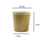200 Vasos Kraft Térmicos Biodegradables con Tapa 355 Ml (12 Oz)
