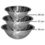 Juego 3 Piezas De Tazones/bowls Acero Inoxidable 27-30-33 Cm